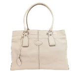 White Leather Tod's Tote