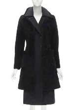 Black Fabric Celine Coat