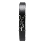 Black Leather Saint Laurent Bracelet