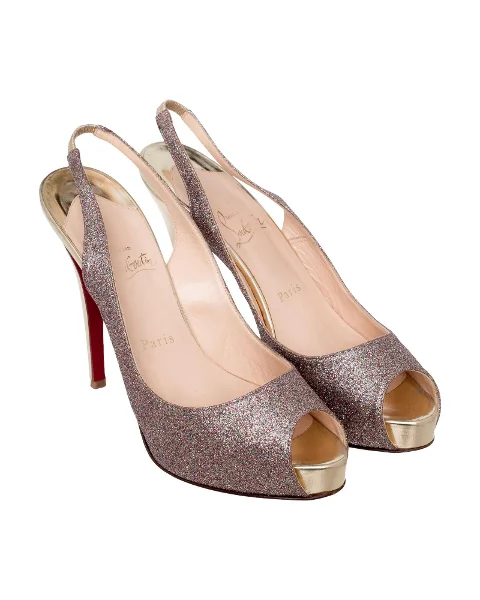 Silver Fabric Christian Louboutin Sandals