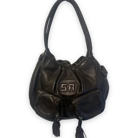 Black Leather Sonia Rykiel Shoulder Bag