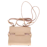 Beige Leather Delvaux Shoulder Bag