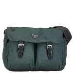 Green Canvas Prada Shoulder Bag