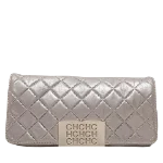 Grey Leather Carolina Herrera Clutch