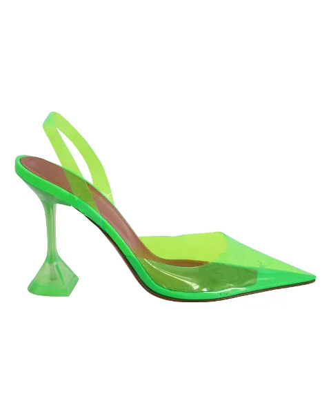 Green Plastic Amina Muaddi Heels