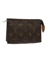 Brown Canvas Louis Vuitton Poche Toilette