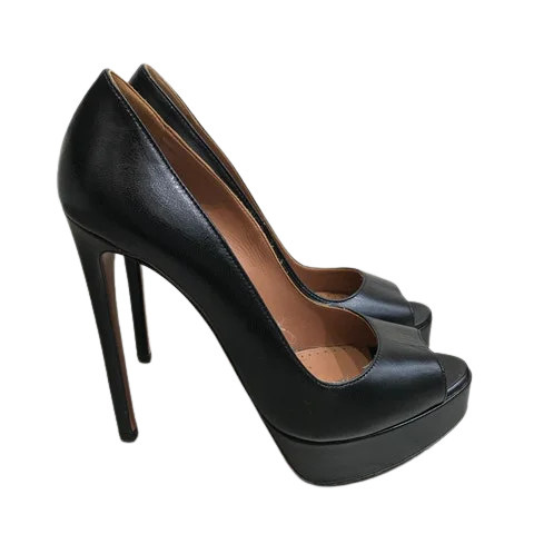 Black Leather Alaïa Heels