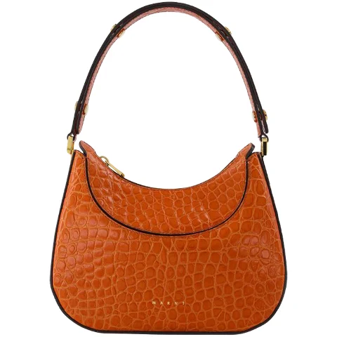 Orange Leather Marni Shoulder Bag