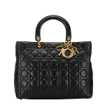 Black Leather Dior Lady Dior