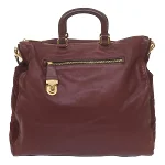 Red Leather Prada Travel Bag