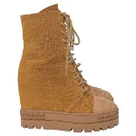 Yellow Suede Casadei Boots