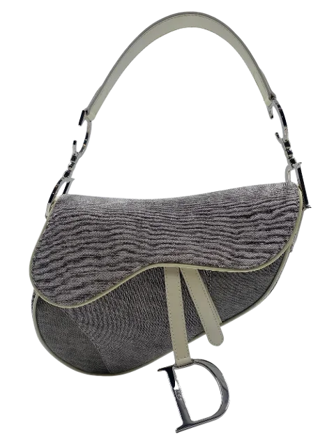 Grey Denim Dior Saddle Bag