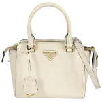 Beige Leather Prada Handbag