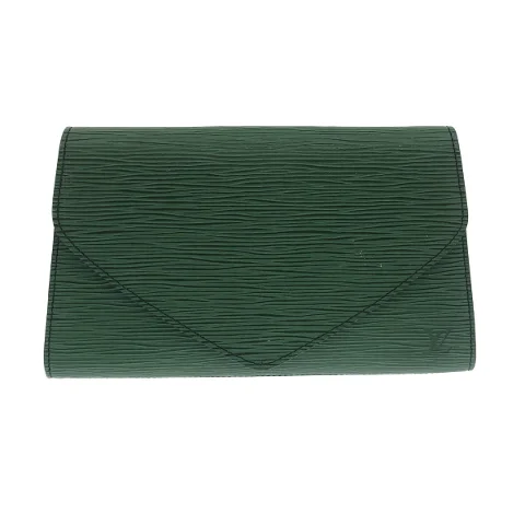 Green Leather Louis Vuitton Clutch