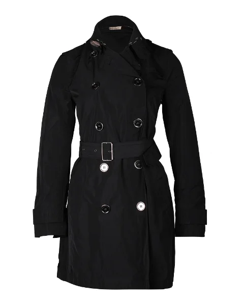 Black Fabric Burberry Coat