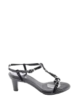 Black Leather Tod's Sandals