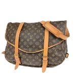 Brown Canvas Louis Vuitton Saumur