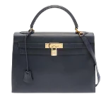 Navy Leather Hermès Kelly