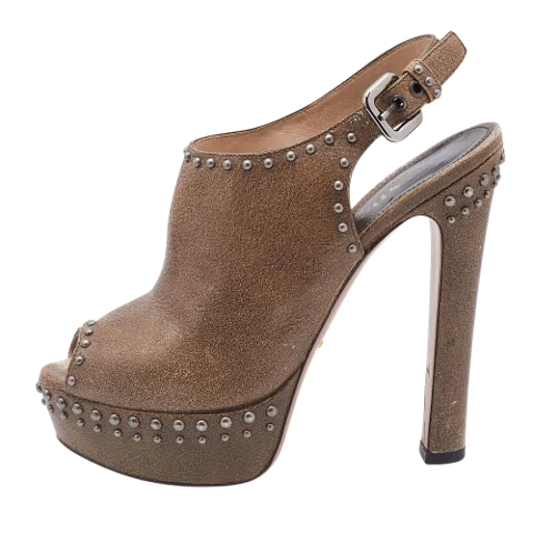 Brown Leather Prada Heels