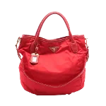 Red Canvas Prada Tote