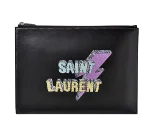 Black Leather Yves Saint Laurent Clutch