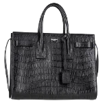 Black Leather Yves Saint Laurent Sac de Jour