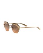 Brown Fabric Bvlgari Sunglasses