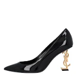 Black Leather Yves Saint Laurent Heels