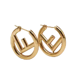 Gold Metal Fendi Earrings