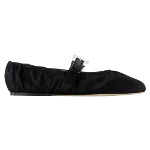 Black Silk Paris Texas Flats