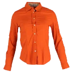 Orange Cotton Burberry Shirt