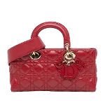 Red Leather Dior Lady Dior