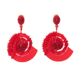 Red Fabric Oscar de la Renta Earrings