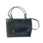 Black Leather Dior Saddle Bag