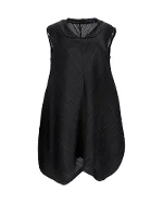 Black Polyester Issey Miyake Pleats Dress