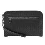 Black Leather Bottega Veneta Clutch