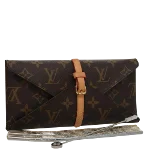 Brown Canvas Louis Vuitton Pouch