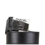 Black Leather Chanel Belt