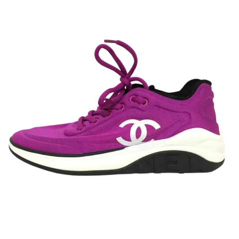 Purple Polyester Chanel Sneakers