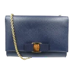 Navy Leather Salvatore Ferragamo Crossbody Bag