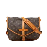 Brown Canvas Louis Vuitton Saumur