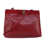 Red Leather Salvatore Ferragamo Shoulder Bag