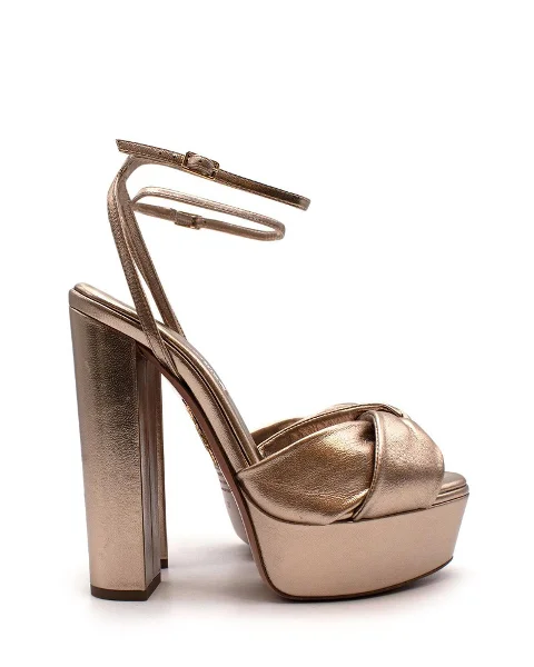 Gold Leather Aquazzura Sandals