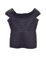 Black Fabric Hervé Léger Top