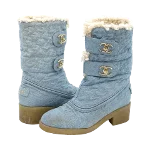 Blue Denim Chanel Boots