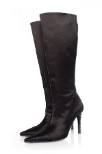 Black Satin Valentino Boots