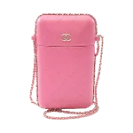 Pink Leather Chanel Shoulder Bag