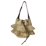 Beige Raffia Loewe Shoulder Bag