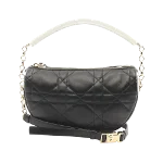 Black Leather Dior Shoulder Bag