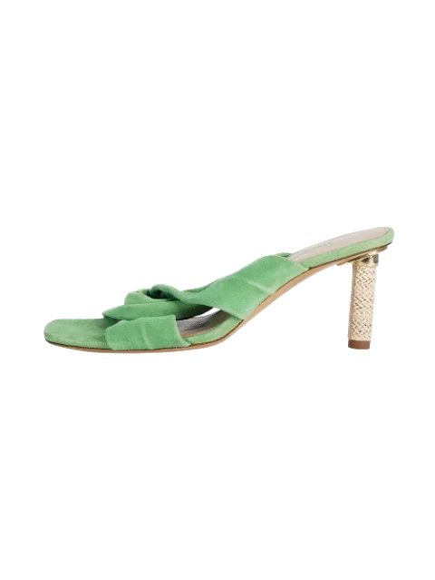 Green Leather Jacquemus Heels